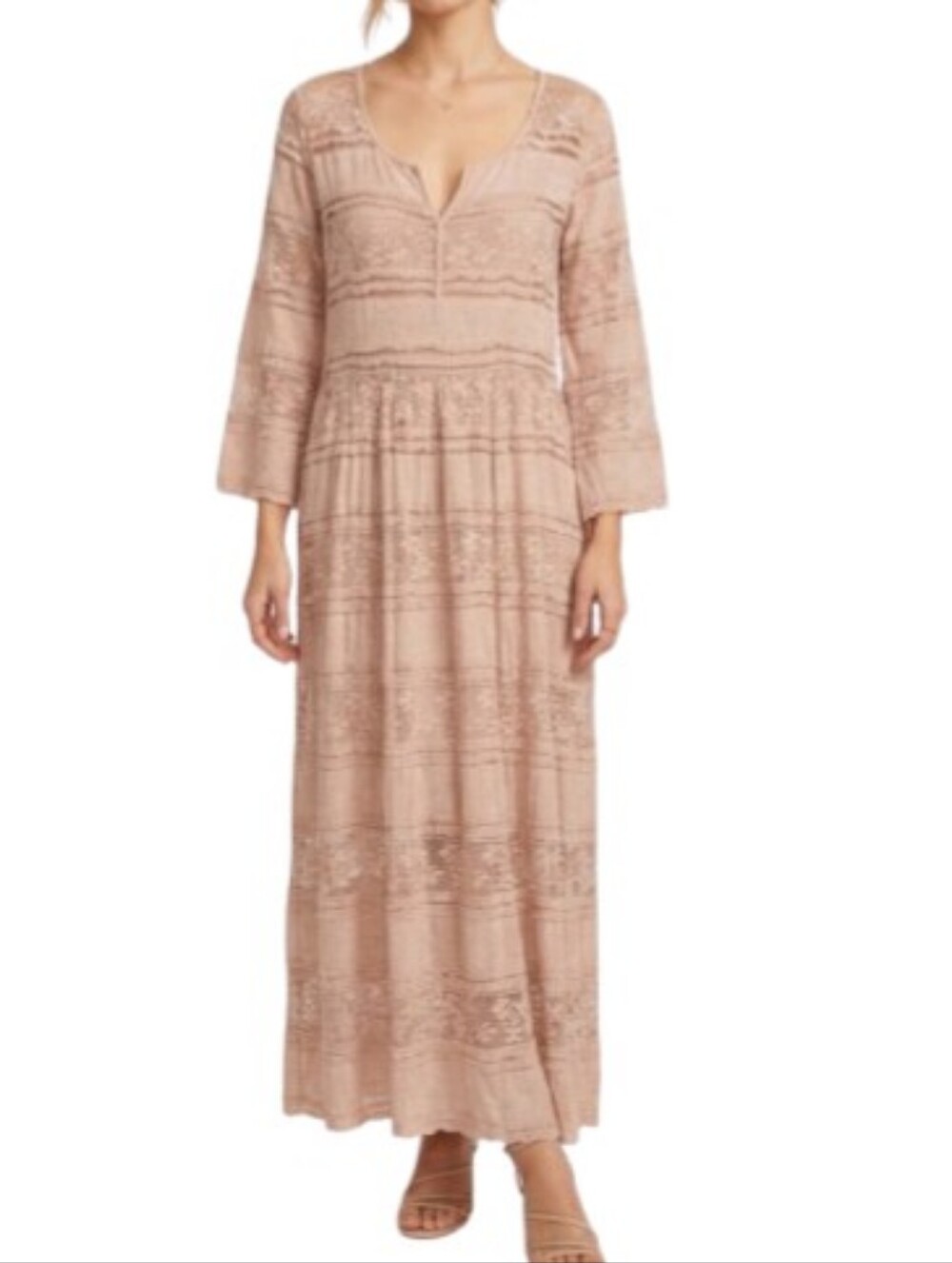 LAUREN VIDAL Boho Lace Maxi Dress